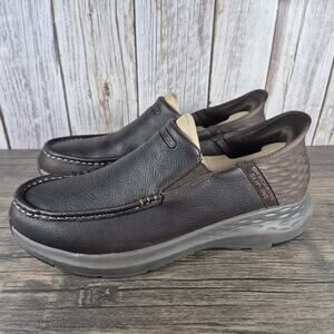 Skechers Slip Ins Arch MF Parson Oswin Leather Shoes 204866 Men's Sz 10 Brown